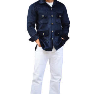 Navy Blue Corduroy Hunting Shacket Men - Buy Premium Vintage Outdoor Wear | Jaipurio